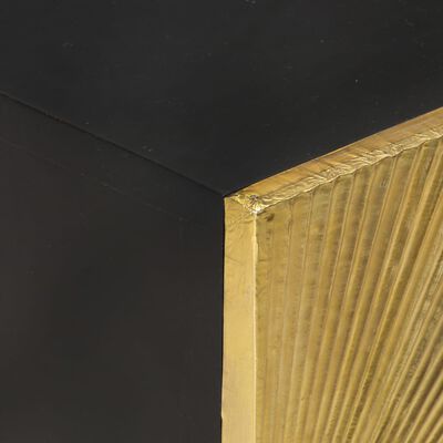 vidaXL Table de chevet avec front en laiton 40x30x50cm Manguier massif