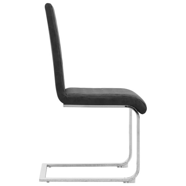 vidaXL Chaises &agrave; manger cantilever lot de 2 noir similicuir