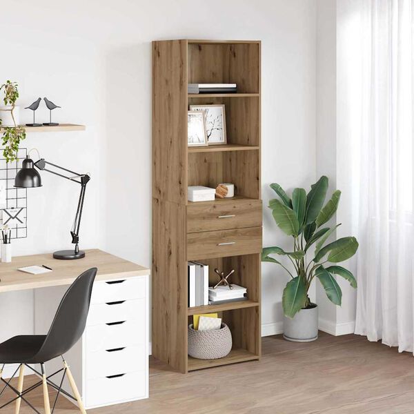 vidaXL Haut Armoire avec tiroir Ch&ecirc;ne artisanal 50 x 42,5 x 185 cm