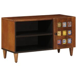 vidaXL Meuble TV Noyer 80 x 33 x 46 cm Bois de mangue massif
