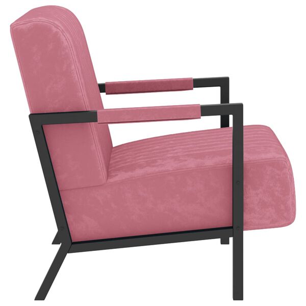 vidaXL Fauteuil rose velours