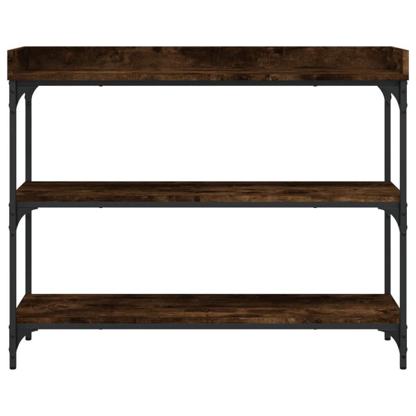 vidaXL Table console avec &eacute;tag&egrave;res ch&ecirc;ne fum&eacute; 100x30x80 cm