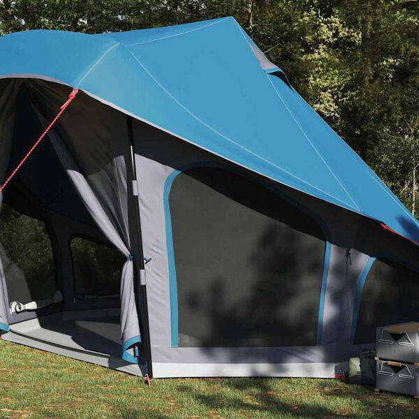 vidaXL Tente Tipi familiale avec toit Bleu et gris 508 x 470 x 300 cm