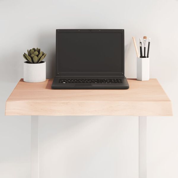 vidaXL Dessus de table bois massif non trait&eacute; bordure assortie