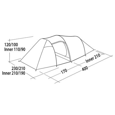 Easy Camp Tente tunnel Magnetar 400 4 places Vert rustique