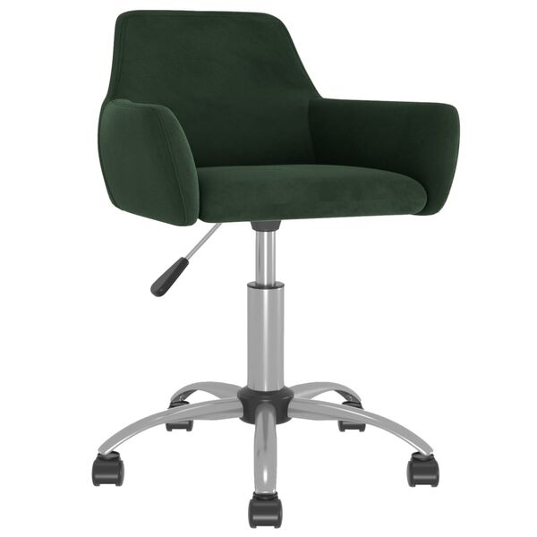 vidaXL Chaises pivotantes &agrave; manger lot de 2 Vert fonc&eacute; Velours