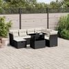 vidaXL Salon de jardin 8 pcs avec coussins noir r&eacute;sine tress&eacute;e