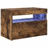 vidaXL Meuble TV avec lumi&egrave;res LED Ch&ecirc;ne fum&eacute; 60x35x40 cm