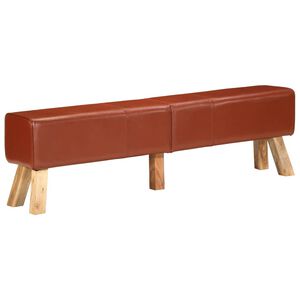 vidaXL Banc de gymnastique marron 160 cm cuir v&eacute;ritable