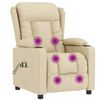 vidaXL Fauteuil électrique de massage Crème Tissu