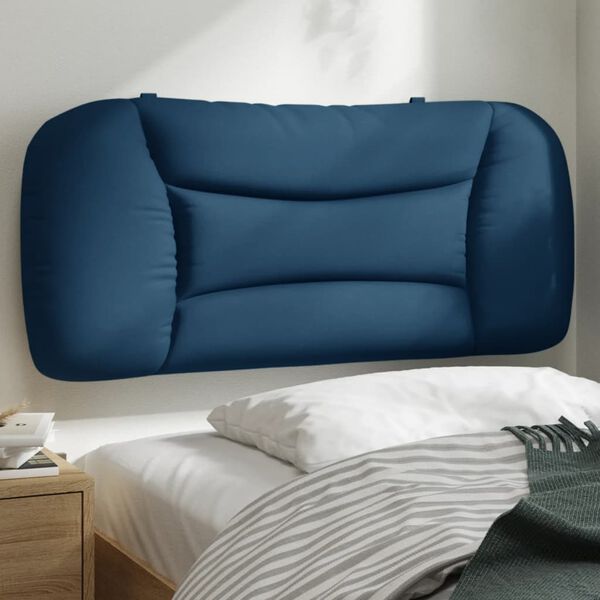 vidaXL Coussin de t&ecirc;te de lit Hvar bleu 80 cm tissu