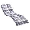 vidaXL Coussin de chaise longue motif &agrave; carreaux gris 200x50x3 cm