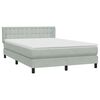 vidaXL Sommier &agrave; lattes de lit et matelas gris clair 140x210cm velours