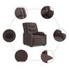 vidaXL Fauteuil inclinable &eacute;lectrique marron fonc&eacute; tissu