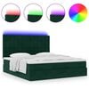 VidaXL Cadre de lit ottoman avec matelas vert fonc&eacute; 180x200cm velours