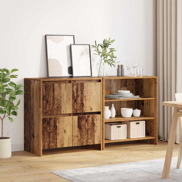 vidaXL Buffet 2 pcs Bois ancien 70 x 41 x 75 cm Bois d'ing&eacute;nierie