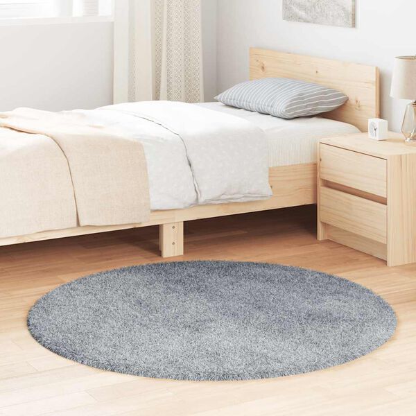 vidaXL Tapis shaggy &agrave; poils longs NAVARRA gris clair 120x120 cm