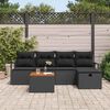 vidaXL Ensemble de canap&eacute; de jardin avec coussin 6 pcs Noir polyrotin