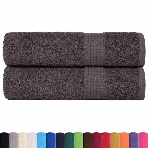 vidaXL Serviettes de bain FROGN 2 pcs anthracite 100x150 cm 360 g/m&sup2;