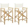 vidaXL Chaise de directeur pliante 2 pcs Naturel Bambou