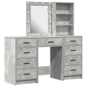 vidaXL Table de Toilette 3 pc Gris 40 x 41 x 135 cm Bois d'ing&eacute;nierie