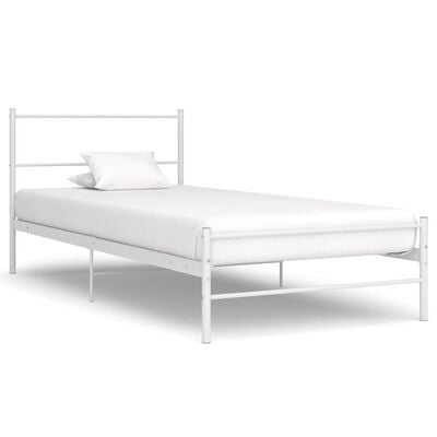 vidaXL Cadre de lit blanc métal 90x200 cm