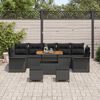 vidaXL Ensemble de canap&eacute; de jardin avec coussin 10 pcs Noir