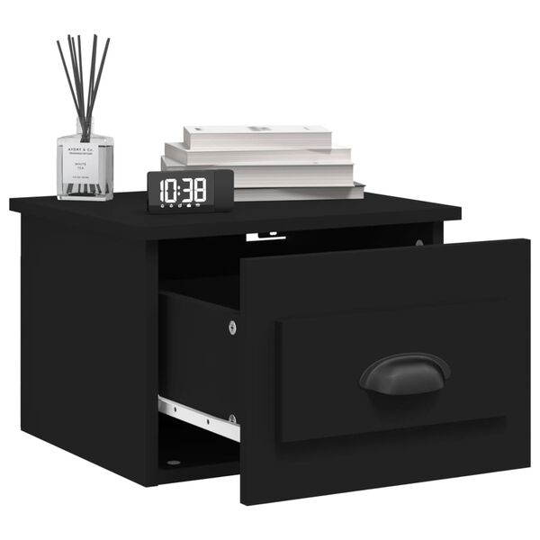 vidaXL Tables de chevet murales 2 pcs noir 41,5x36x28 cm