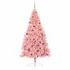 vidaXL Sapin de No&euml;l artificiel pr&eacute;-&eacute;clair&eacute; Rose 240 cm PVC
