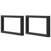 vidaXL Supports d'&eacute;tag&egrave;res pour lavabo 2 pcs noir rectangulaire acier