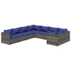 vidaXL Salon de jardin 8 pcs avec coussins R&eacute;sine tress&eacute;e Gris