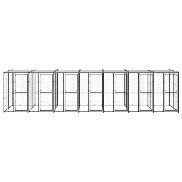 vidaXL Chenil ext&eacute;rieur Acier avec toit 16,94 m&sup2;