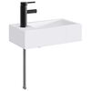 vidaXL Lavabo de salle de bain avec robinet et &eacute;vacuation Noir Mat