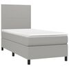 vidaXL Sommier &agrave; lattes de lit avec matelas et LED Gris clair 90x200cm