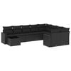 vidaXL Salon de jardin 10 pcs avec coussins noir r&eacute;sine tress&eacute;e