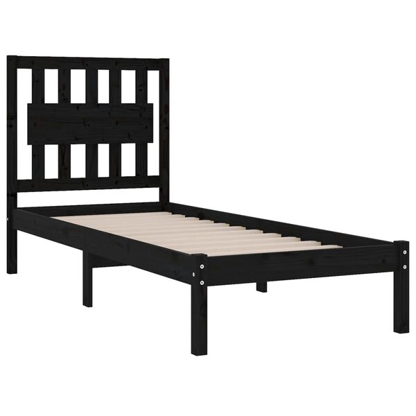vidaXL Cadre de lit sans matelas noir bois massif