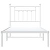 vidaXL Cadre de lit métal sans matelas avec tête de lit blanc 90x190cm