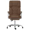 vidaXL Fauteuil de massage inclinable de bureau Marron Tissu