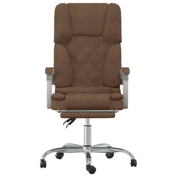 vidaXL Fauteuil de massage inclinable de bureau Marron Tissu