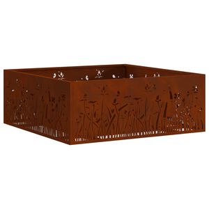 vidaXL Boule de feu Rouill&eacute; 80 x 80 x 30 cm Acier patin&eacute;