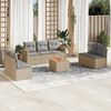 vidaXL Salon de jardin avec coussins 8pcs m&eacute;lange beige r&eacute;sine tress&eacute;e