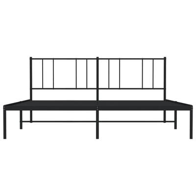 vidaXL Cadre de lit métal sans matelas avec tête de lit noir 193x203cm