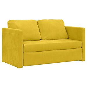 vidaXL Canap&eacute;-lit 2 en 1 jaune fonc&eacute; 122x204x55 cm velours
