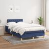 vidaXL Sommier &agrave; lattes de lit avec matelas Bleu 120x200 cm Tissu