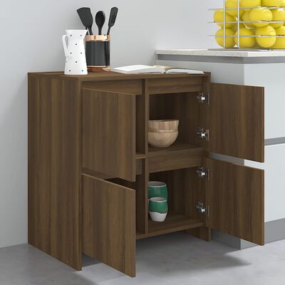 vidaXL Buffets 2 pcs Chêne marron 70x41x75 cm Bois d'ingénierie