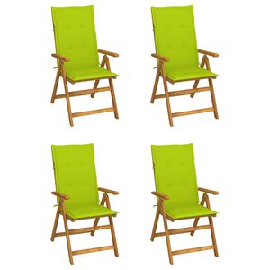 vidaXL Chaises inclinables de jardin lot de 4 et coussins Bois acacia