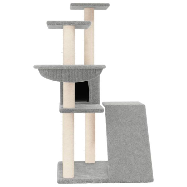 vidaXL Arbre à chat avec griffoirs en sisal Gris clair 94 cm