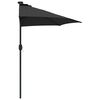 vidaXL Parasol de jardin Noir 294 x 150 x 224 cm tissu
