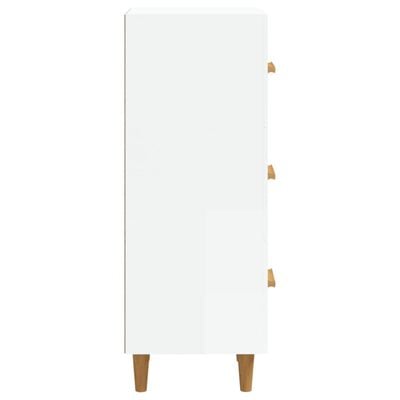 vidaXL Buffet Blanc brillant 34,5x34x90 cm Bois d'ingénierie