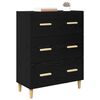 vidaXL Buffet Ch&ecirc;ne noir 69,5 x 34 x 90 cm Bois d'ing&eacute;nierie